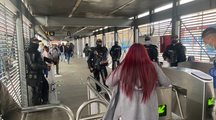 Estación de Transmilenio Patio Bonito en Bogotá.