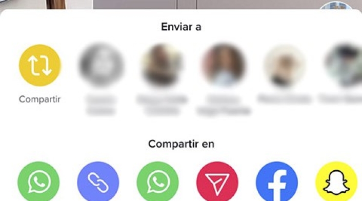 Botón retweet en TikTok
