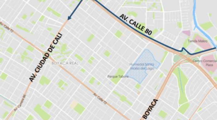 Rutas alternas ante cierre de la Avenida Boyacá sentido Norte-Sur