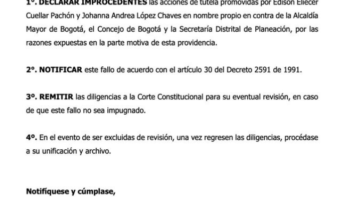 Claudia lopez destacó decisión judicial a favor del POT