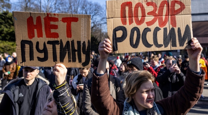 Protestas en Ucrania por invasión rusa