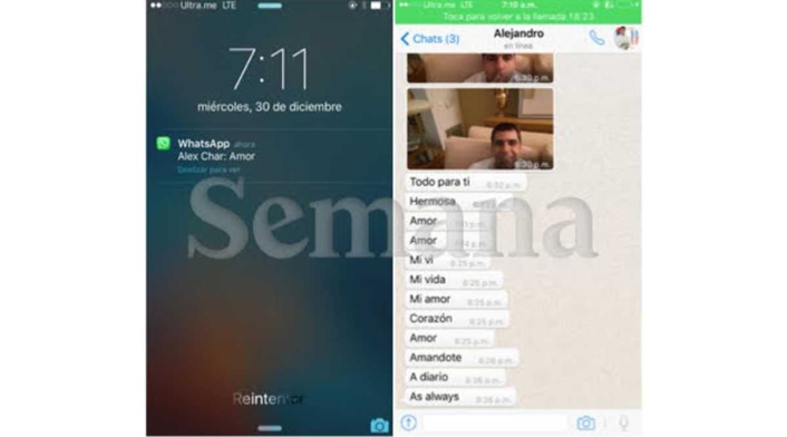 Chats entre Aida Merlano y Alex Char