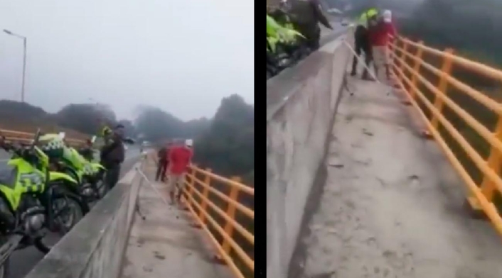 Anciano intenta saltar de puente en Ibagué Anciano intenta saltar de puente en Ibagué