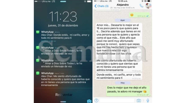 Chats entre Aida Merlano y Alex Char