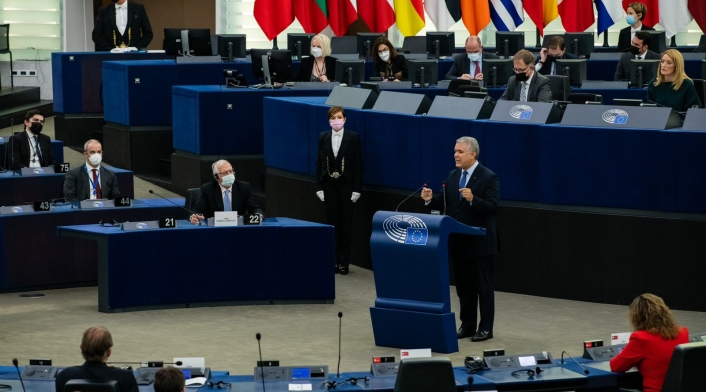Presidente Iván Duque en el Parlamento Europeo