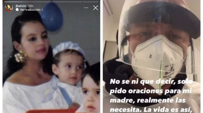 J Balvin y su mamá en la UCI
