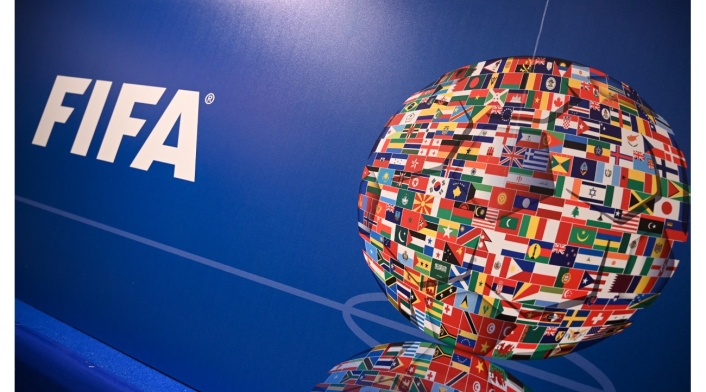 Logo FIFA Logo de la FIFA en rueda de prensa