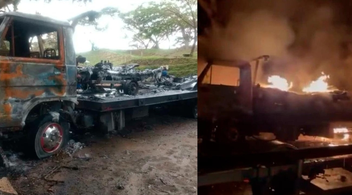 Quema de lanchas en club náutico en Cartago, Valle Quema de lanchas en club náutico en Cartago