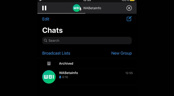 Reproducción de audio de WhatsApp por fuera de chats Reproducción de audio de WhatsApp por fuera de chats