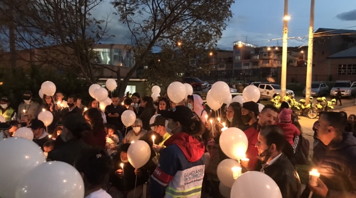 Velatón en homenaje a menor que falleció en atentado en el sur de Bogotá