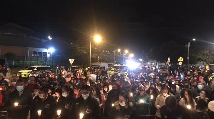 Velatón en homenaje a menor que falleció en atentado en el sur de Bogotá