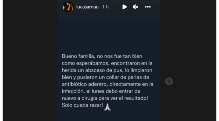Lucas Arnau en el hospital