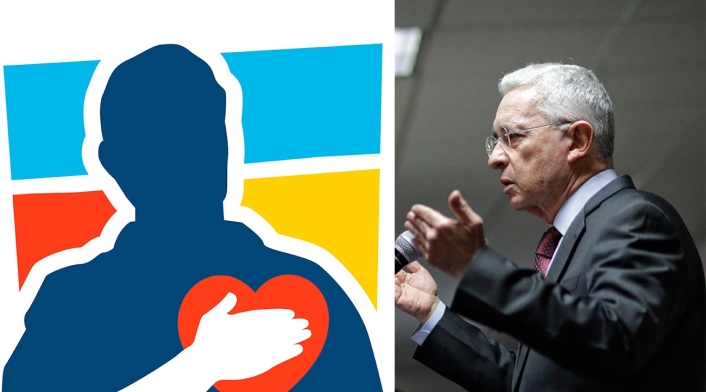 Álvaro Uribe Vélez, líder del Centro Democrático Álvaro Uribe Vélez y logo del Centro Democrático