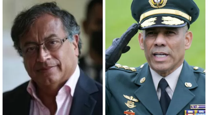 Gustavo Petro y el general Zapateiro Gustavo Petro y el general Zapateiro