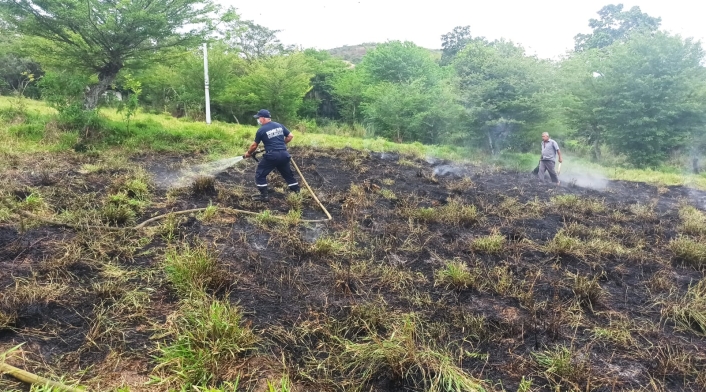 Incendio forestal en Barichara, Santander