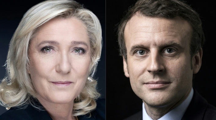 Marine Le Pen y Macron Marine Le Pen y Macron pasaron a la segunda vuelta presidencial en Francia