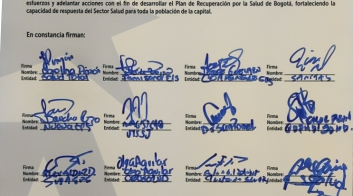 Carta de intención por la salud de Bogotá