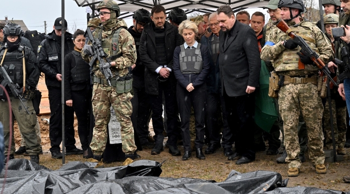 Ursula Von der Leyen en Bucha, Ucrania