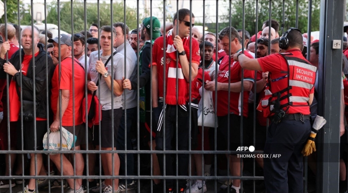 Hinchas del Liverpool en la final de Champions.