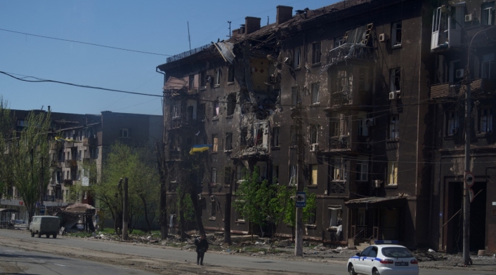 Edificios en Ucrania Edificios afectados en bombardeos rusos en Ucrania