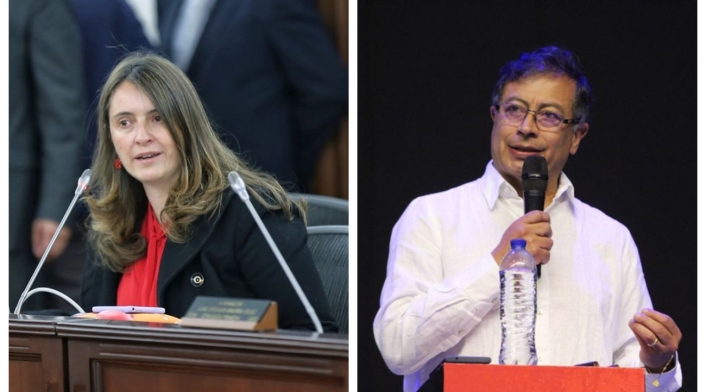 Gustavo Petro y Paloma Valencia Gustavo Petro y Paloma Valencia
