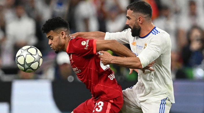 Luis Díaz en Liverpool vs Real Madrid en final de Champions League Luis Díaz en Liverpool vs Real Madrid en final de Champions League
