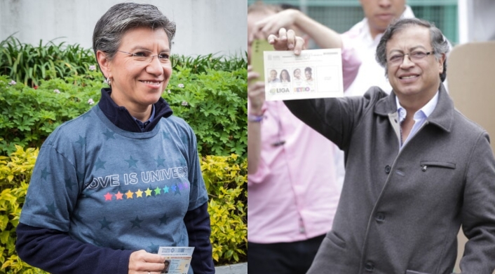 Claudia López y Gustavo Petro Claudia López y Gustavo Petro