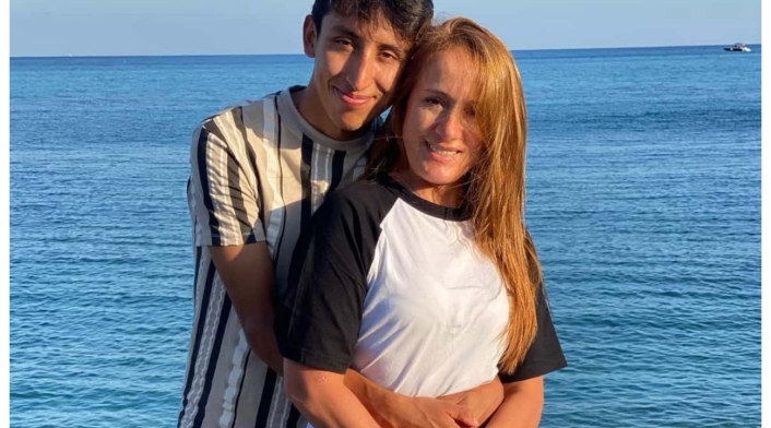 Egan Bernal y su mamá Egan Bernal y su mamá
