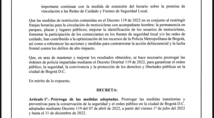 Ampliación prohibición parrillero en moto