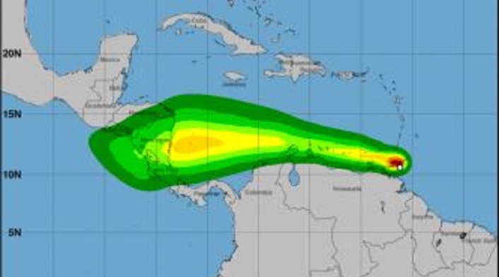 Tormenta tropical Two por el Caribe.