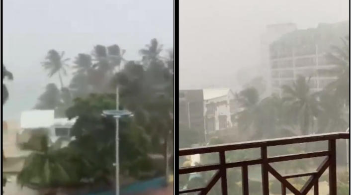 panorama en San Andrés con el paso de la tormenta tropical Bonnie