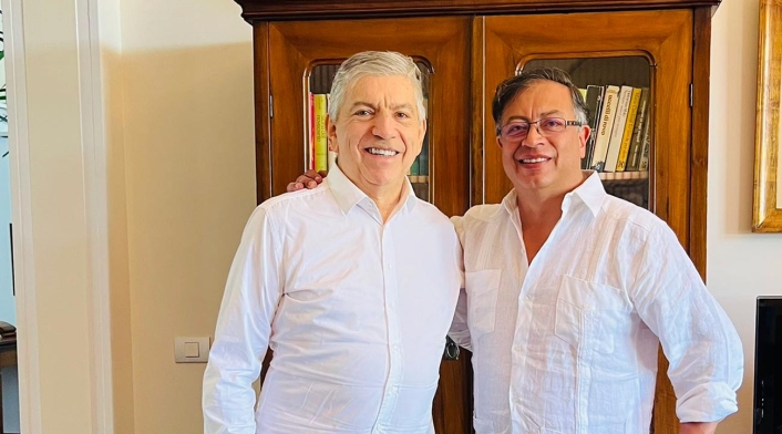 Reunión de César Gaviria y Gustavo Petro en Italia Reunión de César Gaviria y Gustavo Petro en Italia