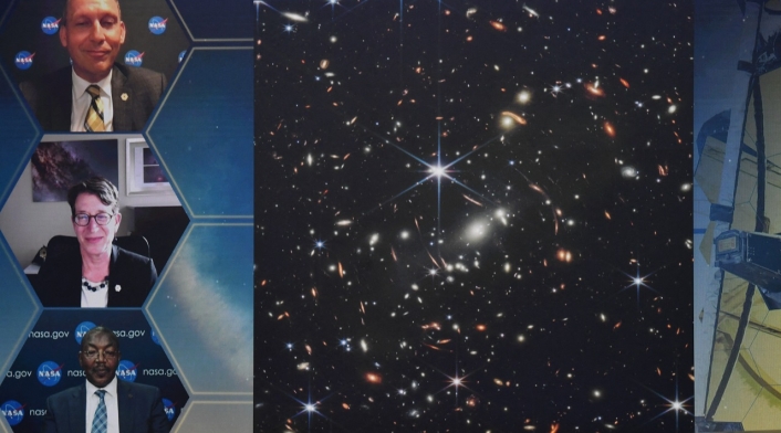 Primera imagen de galaxia revelada por el telescopio James Webb