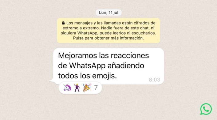 Reacciones de WhatsApp con nuevos emojis Reacciones de WhatsApp con nuevos emojis
