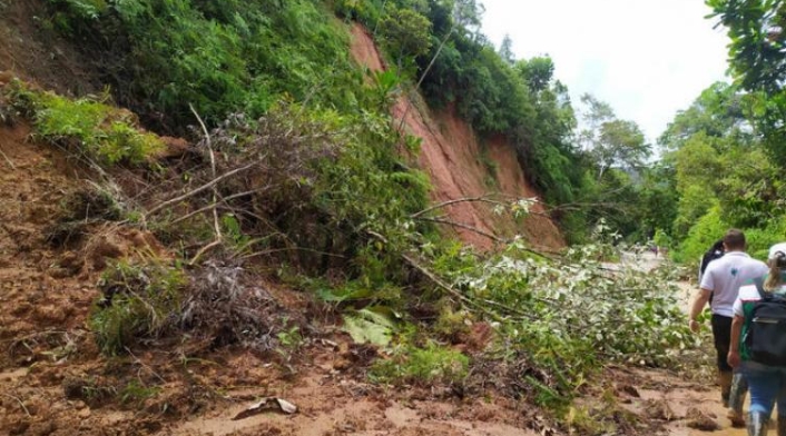 Derrumbes por las lluvias en Antioquia.