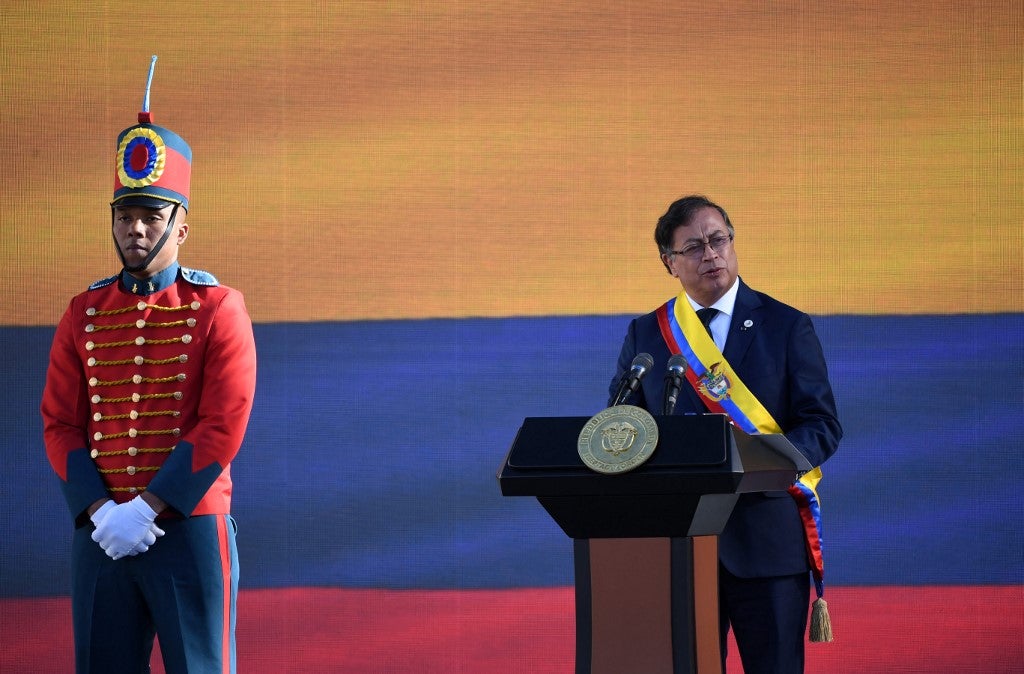 Gustavo Petro en posesión presidencial