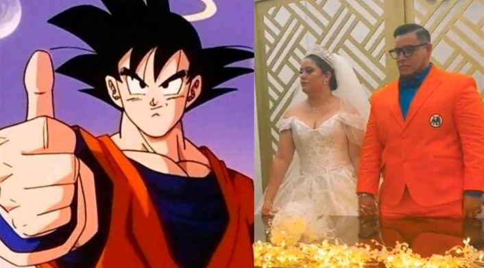 Hombre se casó usando el traje de Gokú