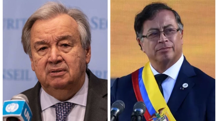 Gustavo Petro y Antonio Guterres Gustavo Petro y Antonio Guterres