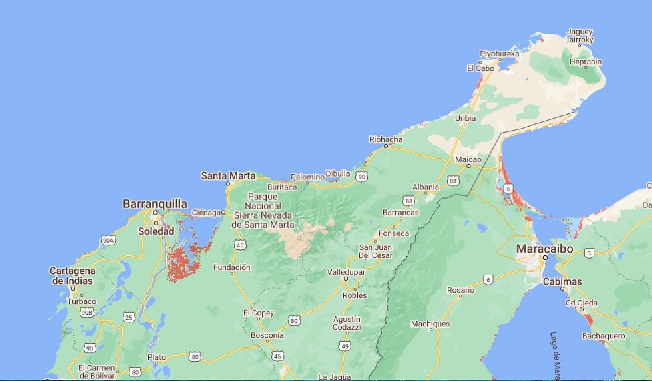 Lugares que se inundarán en el caribe colombiano