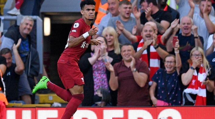 Luis Díaz jugando con el Liverpool Luis Díaz jugando con el Liverpool