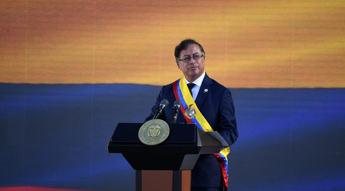 Gustavo Petro en su posesión como presidente Gustavo Petro en su posesión como presidente