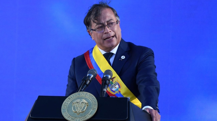 Gustavo Petro en su posesión como president Presidente Gustavo Petro en su posesión
