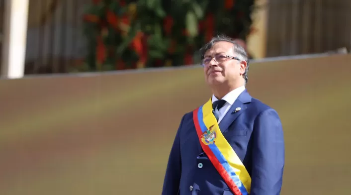 Gustavo Petro en su ceremonia de posesión como presidente Gustavo Petro en su ceremonia de posesión como presidente