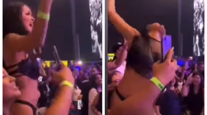 En pleno concierto de Ricardo Arjona una mujer se quitó la ropa En pleno concierto de Ricardo Arjona una mujer se quitó la ropa