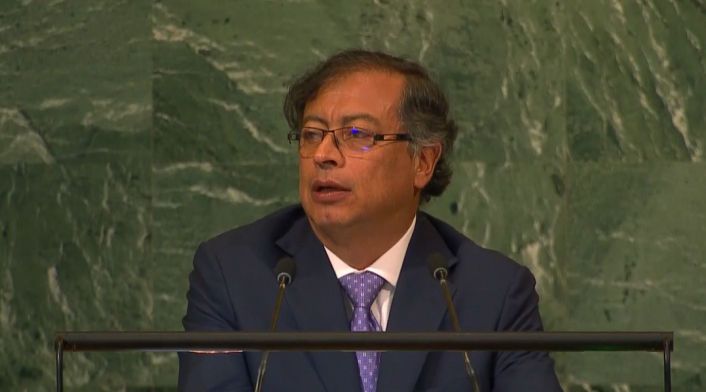 Presidente Gustavo Petro ante la asamblea de Naciones Unidas.