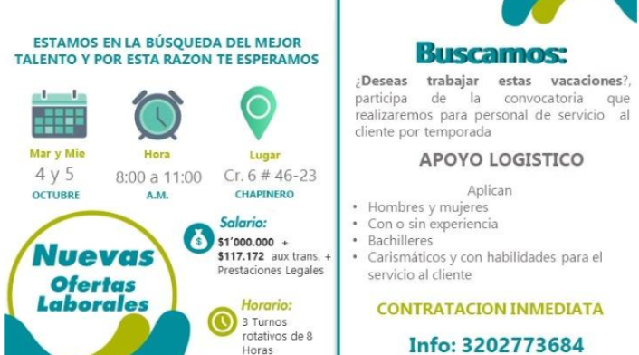 Trabajo en la Terminal de Transporte del Salitre