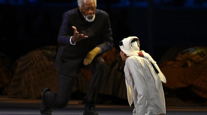 Morgan Freeman Morgan Freeman en la inauguración del Mundial Qatar 2022