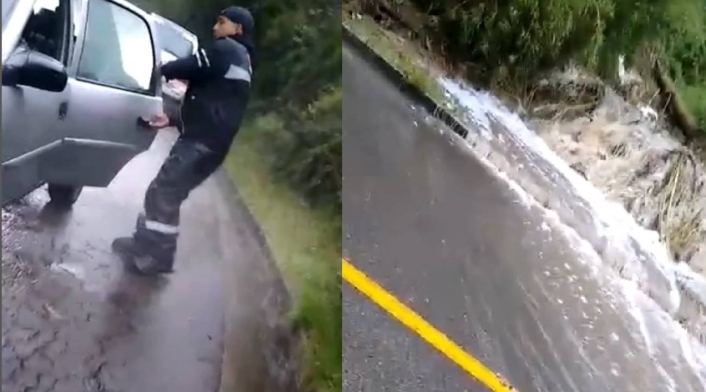 Dos personas fueron arrastradas por un derrumbe en La Calera Dos personas fueron arrastradas por un derrumbe en La Calera