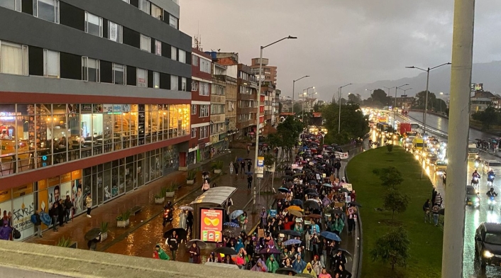 Marcha de feministas en Bogotá