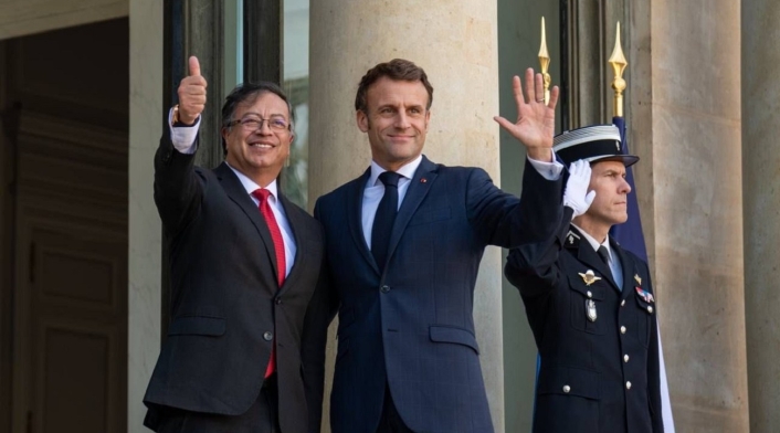 Gustavo Petro y Emmanuel Macron Gustavo Petro y Emmanuel Macron